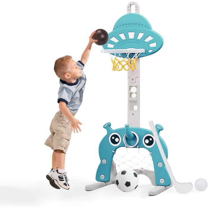 Panier de Basket 4 en 1 4 en 1 - Réglable en Hauteur - Activités Sportives pour Enfants