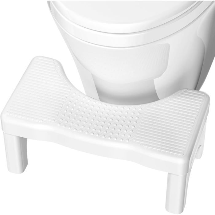 Tabouret repose-pieds WC ergonomique en plastique portable pour salle de bain Label