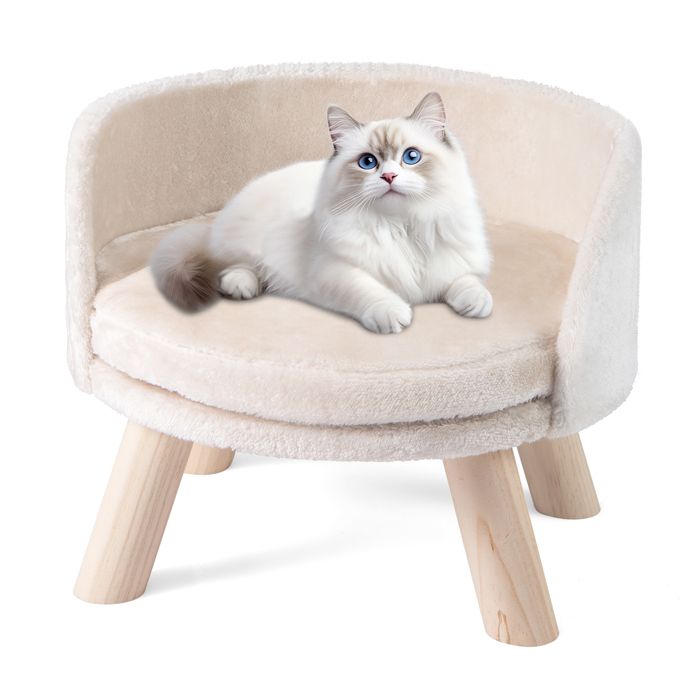 Canapé-Lit pour Animaux 42 CM COSTWAY Coussin Amovible Rond 4 Pieds en Pin Lit Surélevé sur Pieds pour Chiens Chats Charge 30 kg Canapé-Lit pour Animaux 42 CM COSTWAY Coussin Amovible Rond 4 Pieds en Pin Lit Surélevé sur Pieds pour Chiens Chats Charge 30 kg
