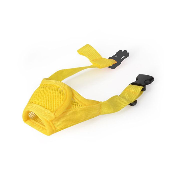 Muselière pour chiens - Douce et respirante - Petits chiens taille S jaune