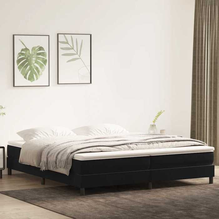 Moderne Sommier à lattes lit double  lit adulte de lit sans matelas noir 200x220 cm velours  8359100