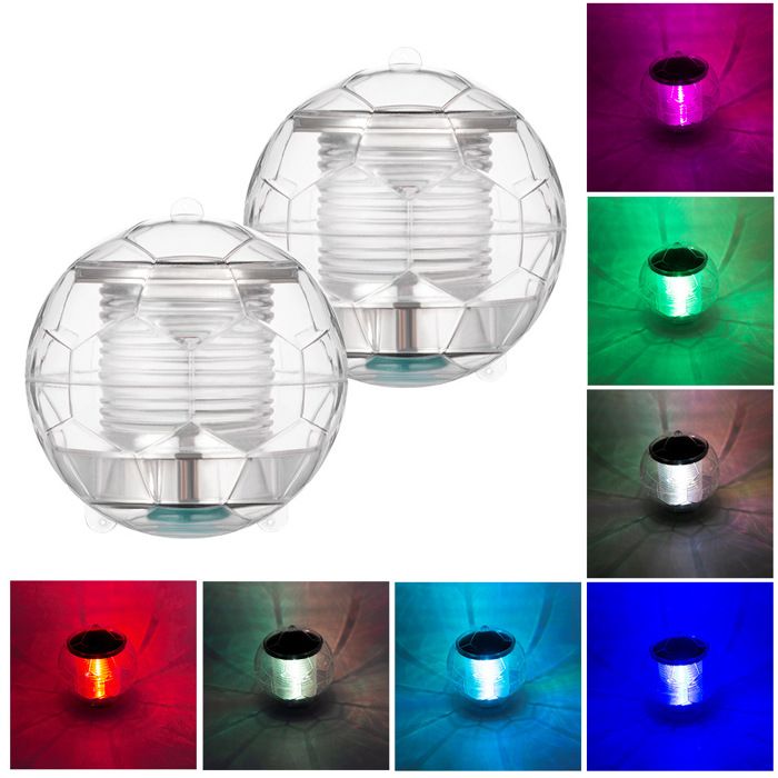 Lampe Lumière de piscine Solaire Énergie Lampe Flottante Étang avec Couleur Changement étanche Balle suspendue de Lumière pour