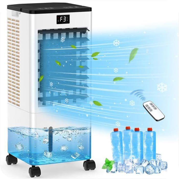 Climatiseur Mobile Silencieux 8L sans Évacuation 60W - Rafraîchisseur dAir
