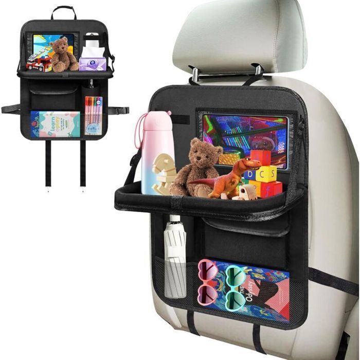 Organisateur Voiture Enfant Protege Siege Voiture Enfant Rangement Auto Accessoire Interieur avec Tablette Transparent Femeo