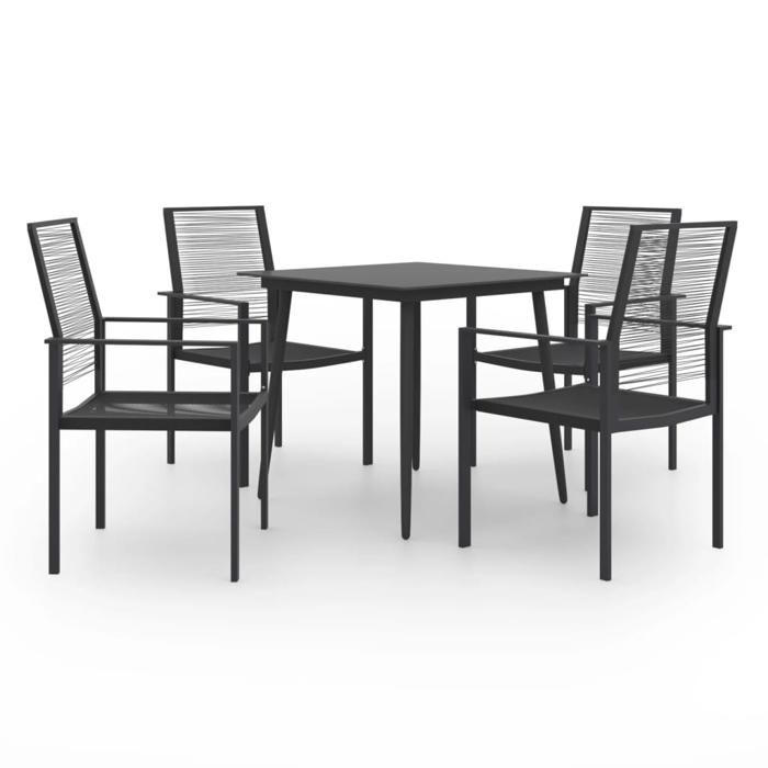 VIDAXL Ensemble Table avec chaises jardin (5 pcs) - ANTI-UV - 80x80x74 cm M341