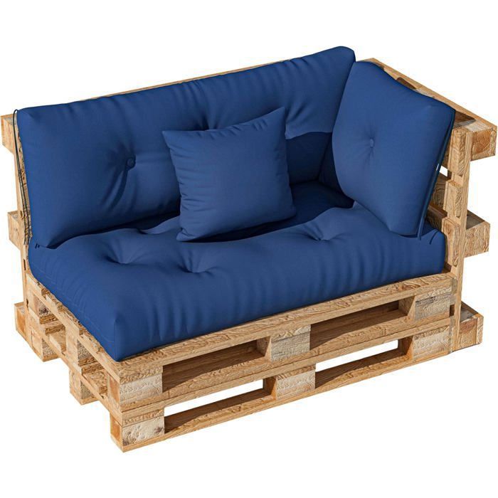 Coussin de banc VERCART matelas assise dossier jardin canapé lot de 4 pièces grand confort étanche à leau 120x60x40cm bleu Coussin de banc VERCART matelas assise dossier jardin canapé lot de 4 pièces grand confort étanche à leau 120x60x40cm bleu