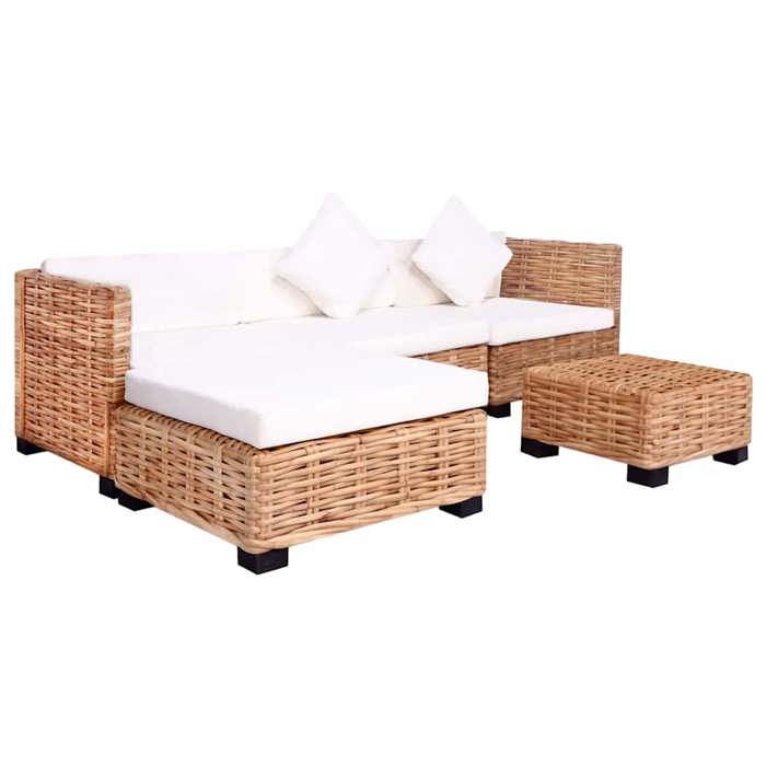 Sofa intérieure moderne vidaXL Ensemble de canapés 14 pcs Rotin naturel(11608）