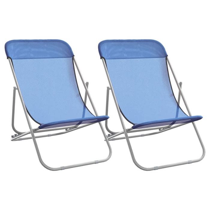 Luxe&Mode Chaises plage pliantes lot de 2 textilène acier enduit poudre 2 ans garantie LV10126