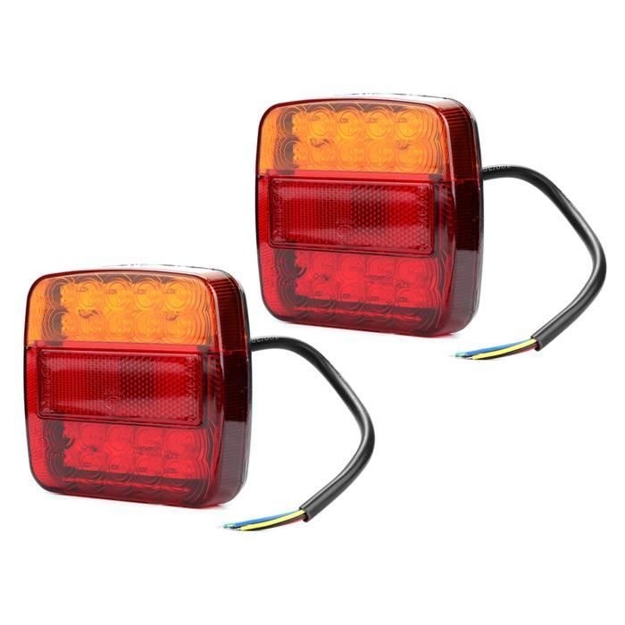 AOHEWEI 2 Pièces 12/24V LED Feux Arrière De Remorque Avec étanche, Feu De Position De Frein Clignotant Dynamique Réflecteur De Lumière De Plaque D' Immatriculation Pour RV Caravane Van Camion E-mark