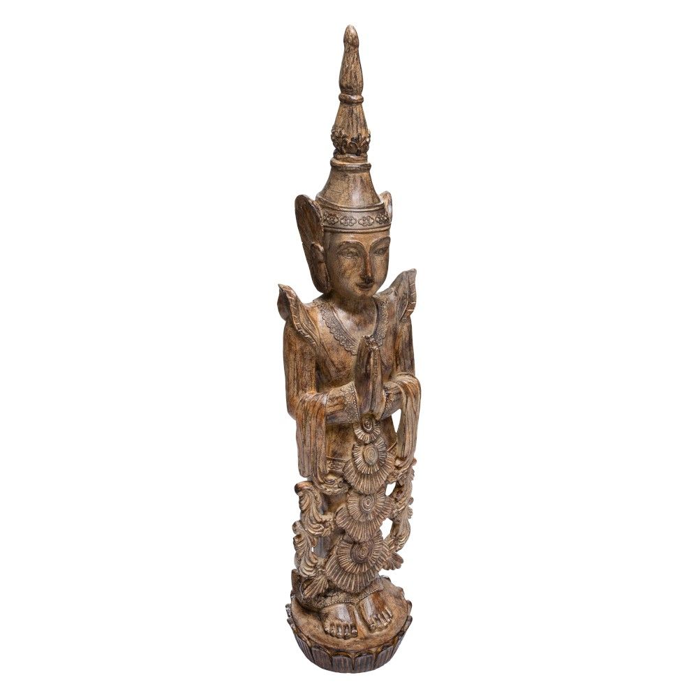 Atmosphera - Statue Bouddha Debout en Résine Marron H 97 cm
