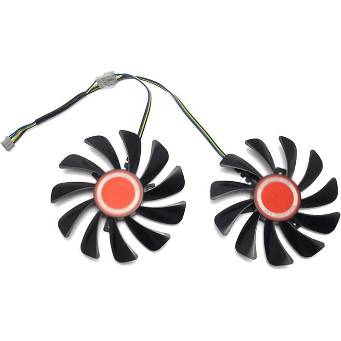 Lot De 2 Ventilateurs 95 Mm 4 Broches Pour Carte Graphique XFX RX 570 / 580 / 590 – Refroidissement Efficace