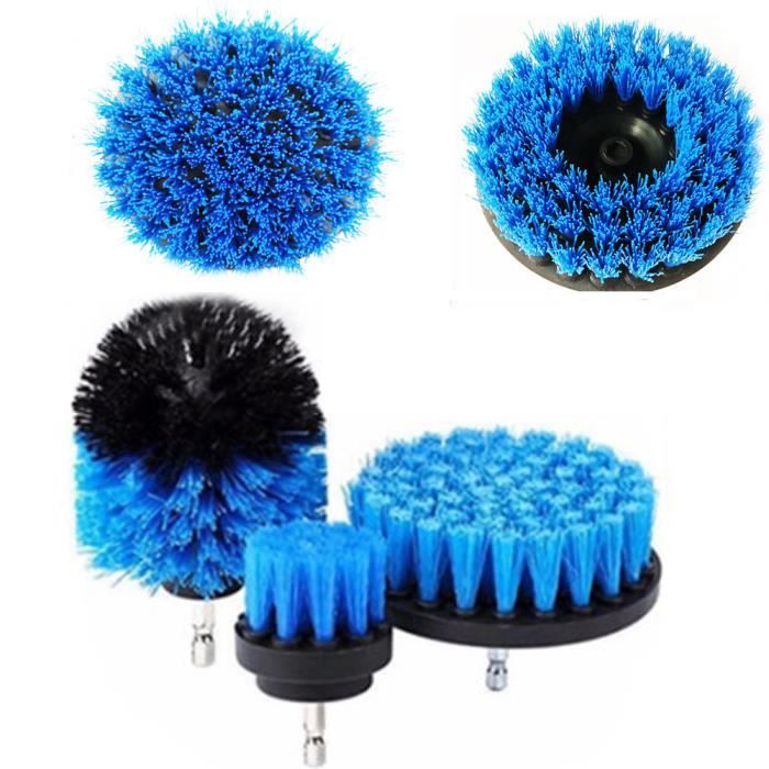 Brosse,2-3.5-4-5 ''ensemble de fixation de brosse épurateur électrique  perceuse brosse polisseuse Kit de nettoyage - 5pc-blue[A9]
