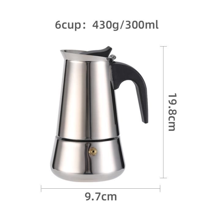 Cafetière Italienne Moka - Acier Inoxydable Vintage, 15.5x9.5 Cm, Idéale Pour Maison Et Camping