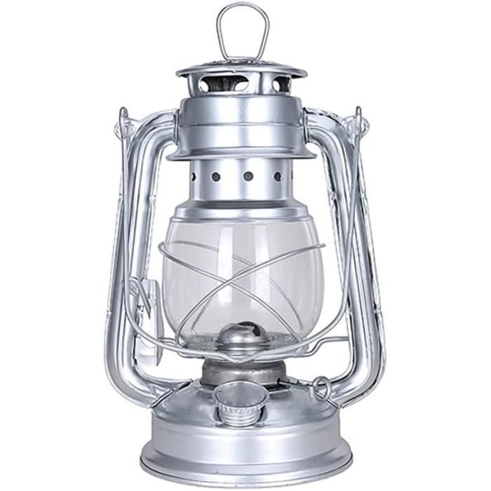 Lampe à Huile Rétro En Fer - Style Kérosène Antique - 7.48 Pouces, Verre Résistant - Pour Camping Ou Décoration