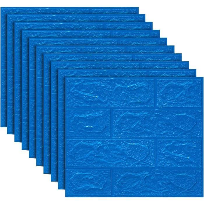 Lot De 10 Carreaux Autocollants Imitation Brique SUNWINGS - 30,5x28,5 Cm - Pour Crédence Cuisine Ou Salle De Bain - Gris/blanc, Facile à Poser