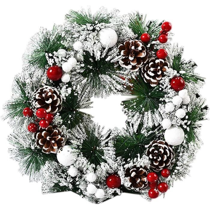 Couronne De Porte De Noël Extérieure Étoile De Noël Artificielle Faite À La Main Couronne De