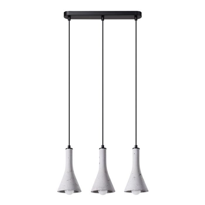 Plafonnier suspendu - Sollux - Rea - Béton - 3x E14 - 12W - Design contemporain