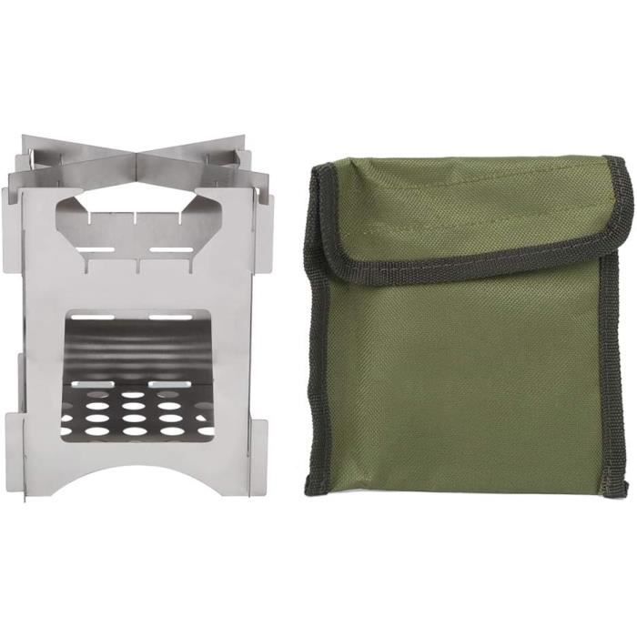 Gril Mini poêle à bois pliant en acier inoxydable T1, type carte Gril Mini poêle à bois pliant en acier inoxydable T1, type carte