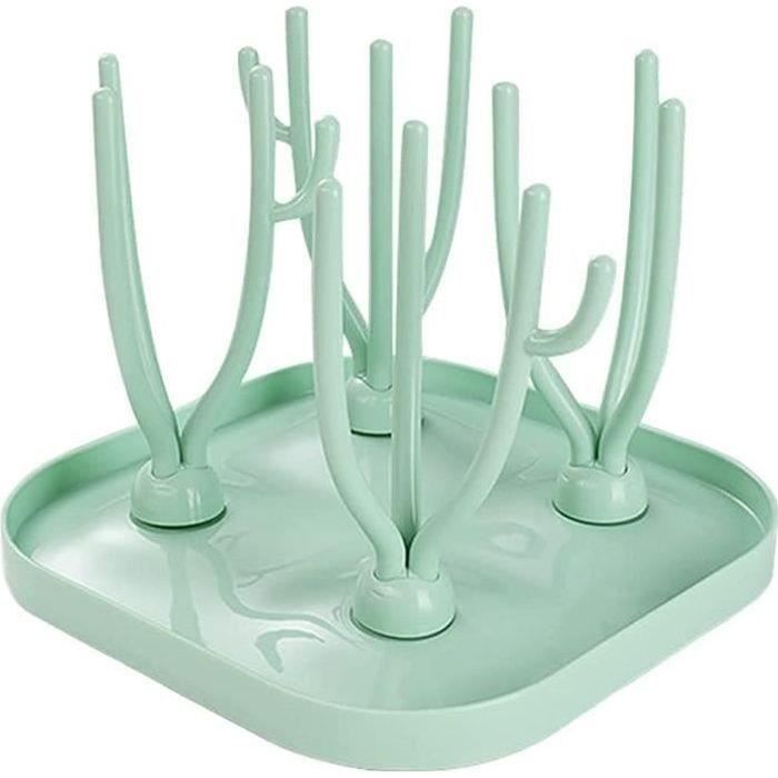 SHACHENH Égouttoir à Bouteilles Pliable En Fer – Porte-Bouteilles Cuisine, Support 4 Bouteilles, Égouttoir Biberons & Verres, Gain De Place