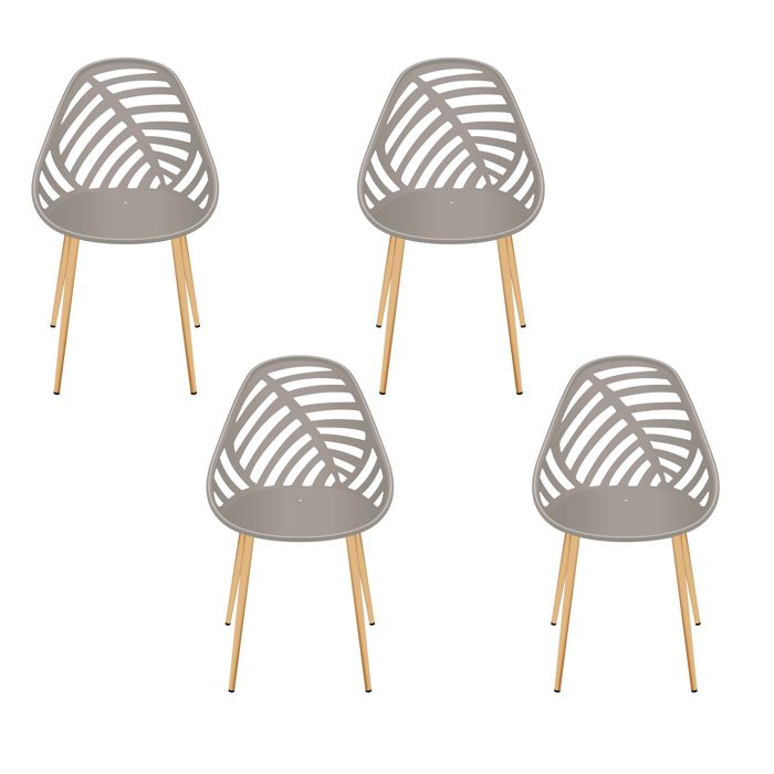Lot de 4 Chaises - HOME DECO FACTORY - Alameda - Élégantes - Grises