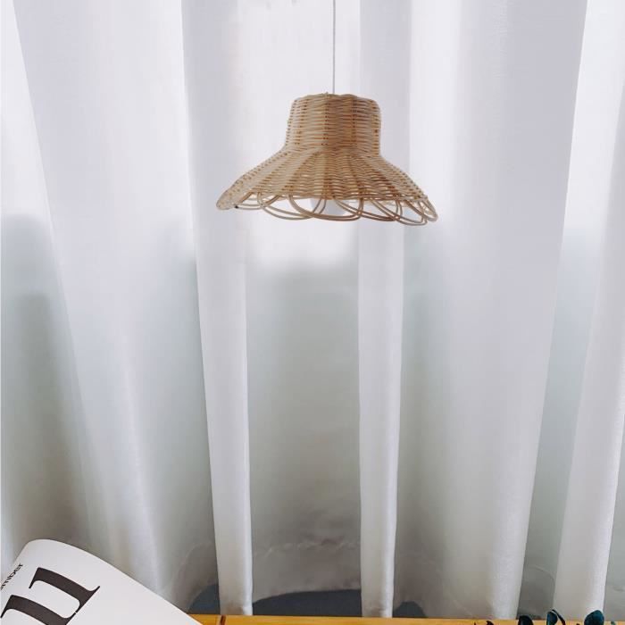 Suspension en rotin lustre créatif fait main décoratif pour intérieur