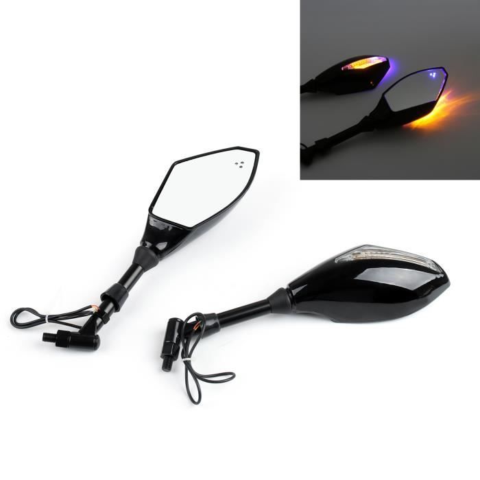 KKmoon Paire de R/étroviseur Moto Universel avec LED Tour Signal Lumineux