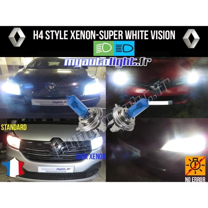 Pack ampoules H4 blanc xenon Renault Dacia Sandero/Stepway