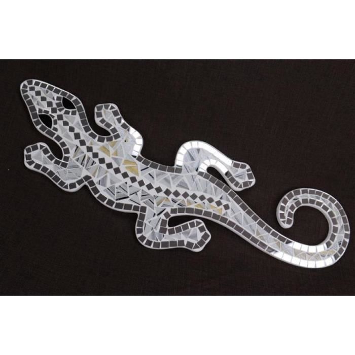 Gecko Margouillat Salamandre mural 60cm décor mosaique de verre