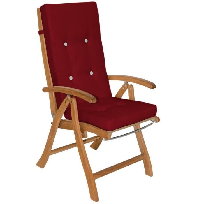 6x Coussin De Chaise - Chaise à Dossier Haut Rouge