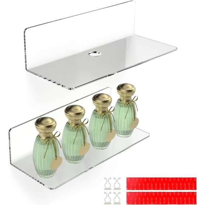 UKOFEW 2 Pièces Étagère Murale Sans Percer, Étagère Flottante Acrylique