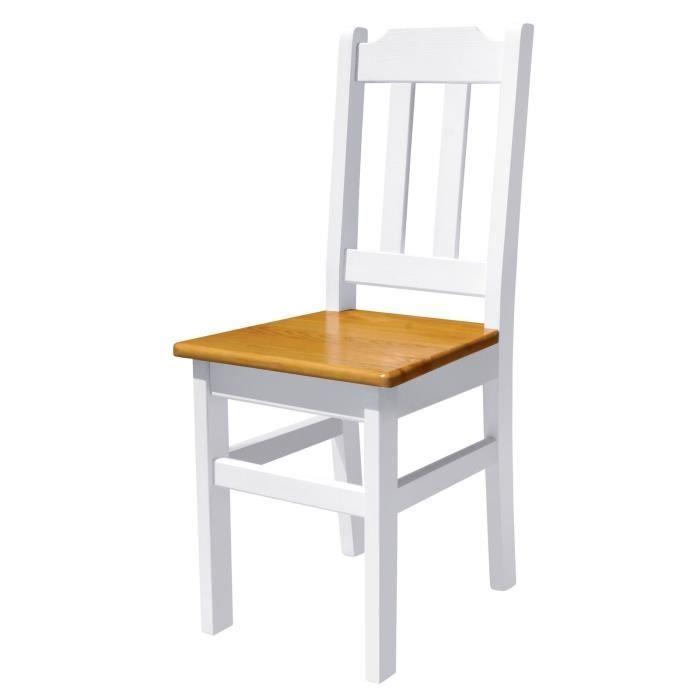 Chaise Blanc/Aulne Sapin Bois Solide