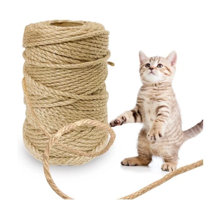 Corde en sisal - 6 mm x 50 m - Naturelle - Pour arbre à chat - Accessoires pour chat