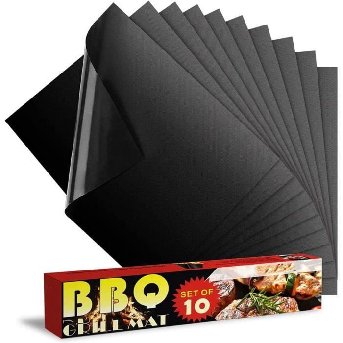 6 Tapis De Cuisson Barbecue Réutilisables - 40x33 Cm, Anti-adhésif, PTFE