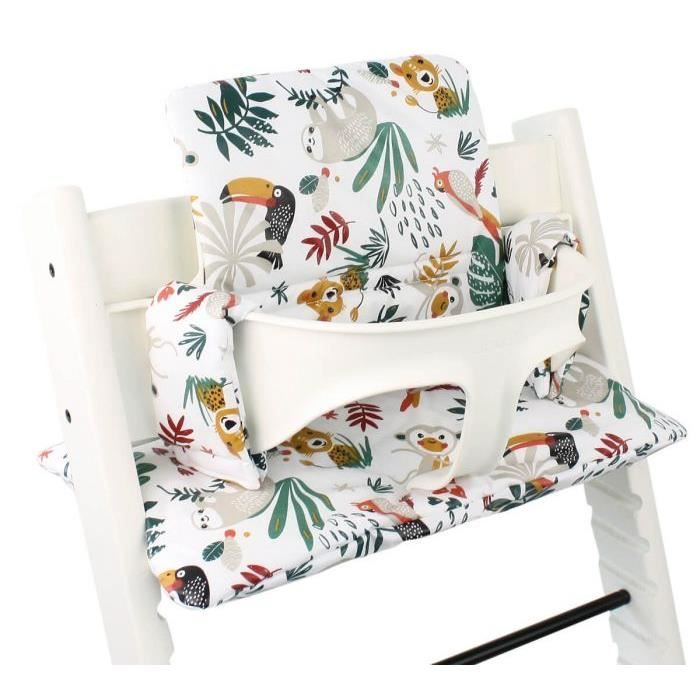 Coussin en revêtement plastifié pour chaise haute bébé, sur mesure pour  Stokke Tripp Trapp, coton Oeko-Tex, blanc singes - Cdiscount Puériculture &  Eveil bébé