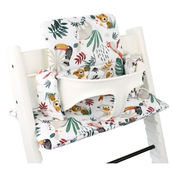 Coussin En Revetement Plastifie Pour Chaise Haute Bebe Sur Mesure Pour Stokke Tripp Trapp Coton Oeko Tex Blanc Singes Cdiscount Puericulture Eveil Bebe