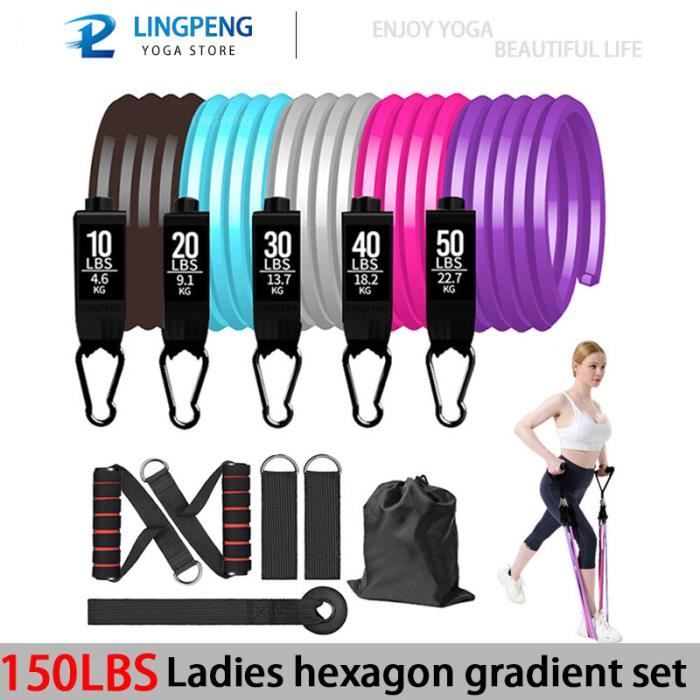 Bandes De Résistance DEHUB – Lot De 2 – Tissu épais, Haute élasticité – Résistance De 24 à 105 Lb – Idéales Pour Fitness, Pilates, étirements, Rééducation – Longues Bandes Pour Tout Le Corps