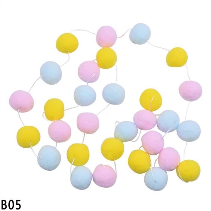 Guirlande boules en feutre trèfle | Guirlande de pompons en feutre de la Saint-Patrick | Grande