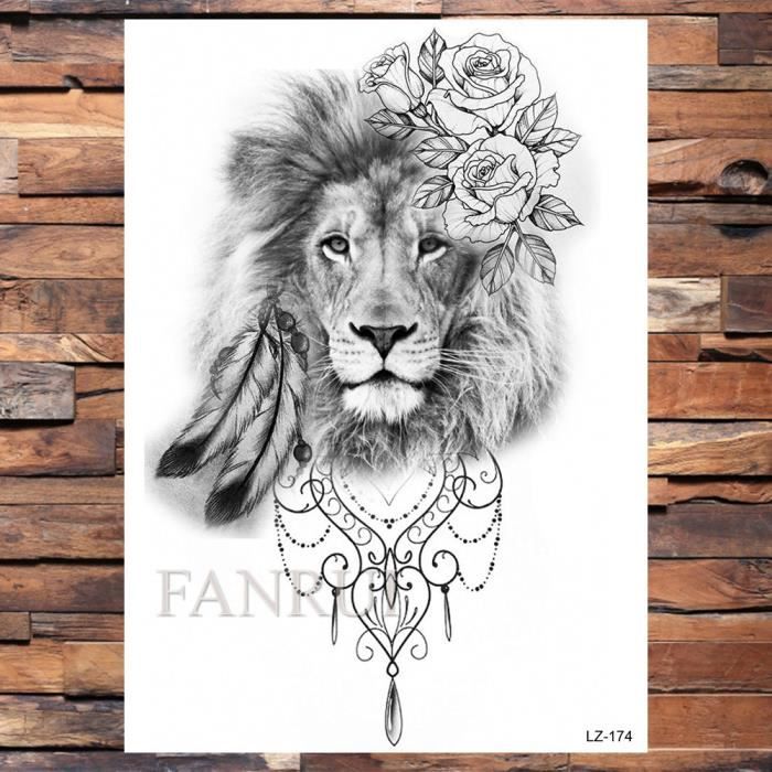 Tatouage Temporaire Lion <br> Puissance Idyllique