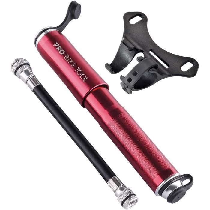 Mini Pompe à Vélo Avec Manomètre JULAI - Portable, 300 PSI Max - Pour Valves Presta Et Schrader