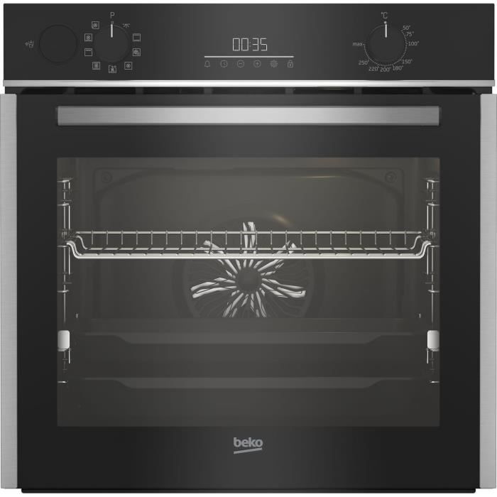 Four encastrable Pyrolyse Chaleur tournante et brassée BEKO BCBIS14300MPSE  Inox - Porte froide - 72L - 59,4 cm - Cdiscount Electroménager