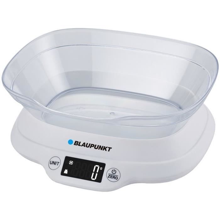 Balance de cuisine numérique - BLAUPUNKT - FKS501 - Blanc - Fonction tare: Oui