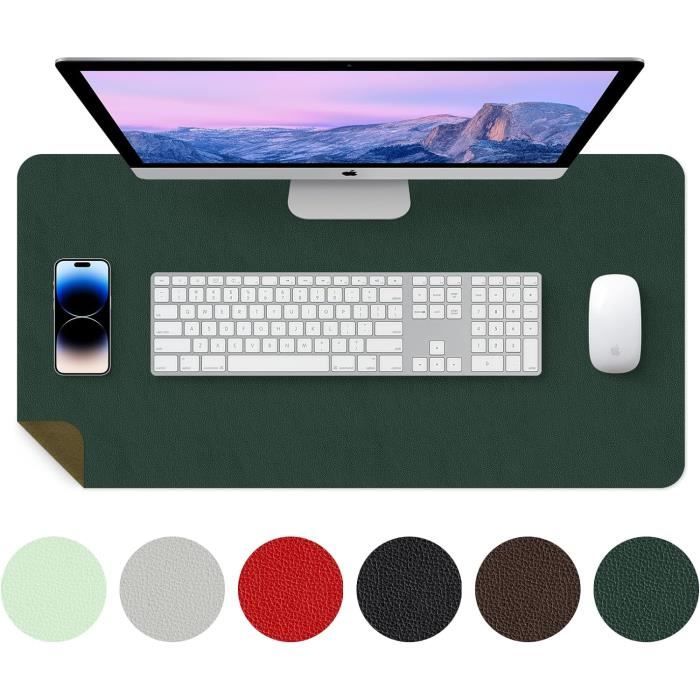 Tapis De Bureau En Cuir Daim Antidérapant 80x40cm Menthe Verte - Sous-Main Élégant Et Résistant Pour Ordinateur Et Souris