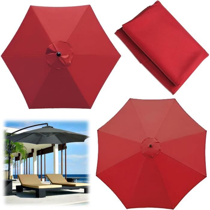 Auvent De Rechange Pour Parasol Déporté Rectangulaire 3x4m - Toile Polyester Résistante à L'eau, 8 Baleines, Couleur Grise