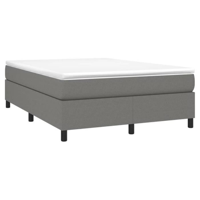 Sommier à ressorts - CUQUE - AB3120855 - Gris foncé - 140x190 cm - Tissu durable