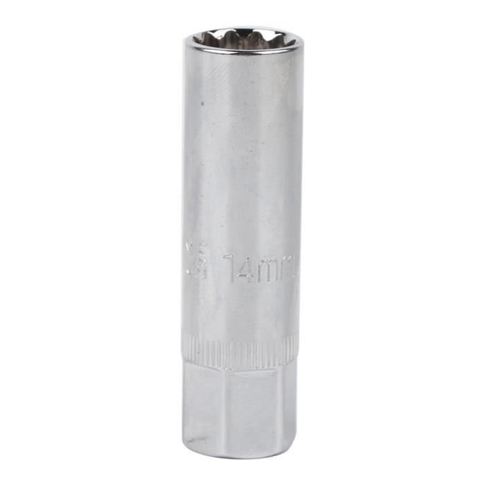 Douille à Bougie D'allumage à Paroi Ultra-mince 14mm - Acier Chrome-vanadium, Magnétique - Pour Retrait Bougies 12 Points