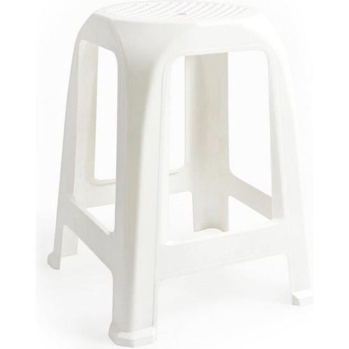 Tabouret fabriqué en plastique blanc (26 X 26 x 47 cm) - Cdiscount