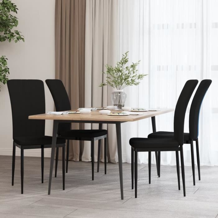 famirosa chaises de salle à manger 4 pcs noir velours-110