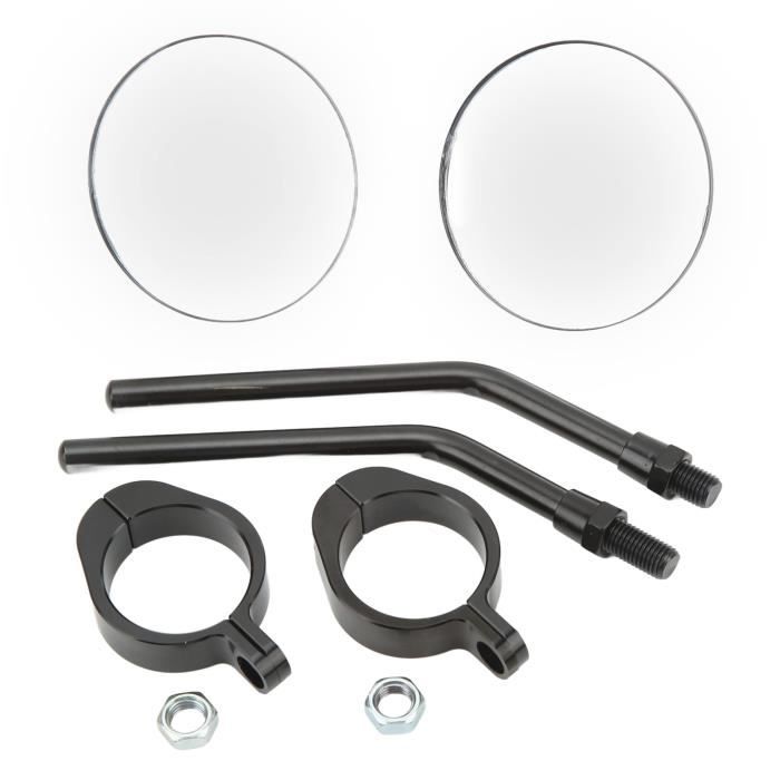 Rétroviseurs Moto Ronds Universels - Embout De Guidon 7/8", Miroir Teinté Bleu Anti-éblouissement, Diamètre 7,8 Cm