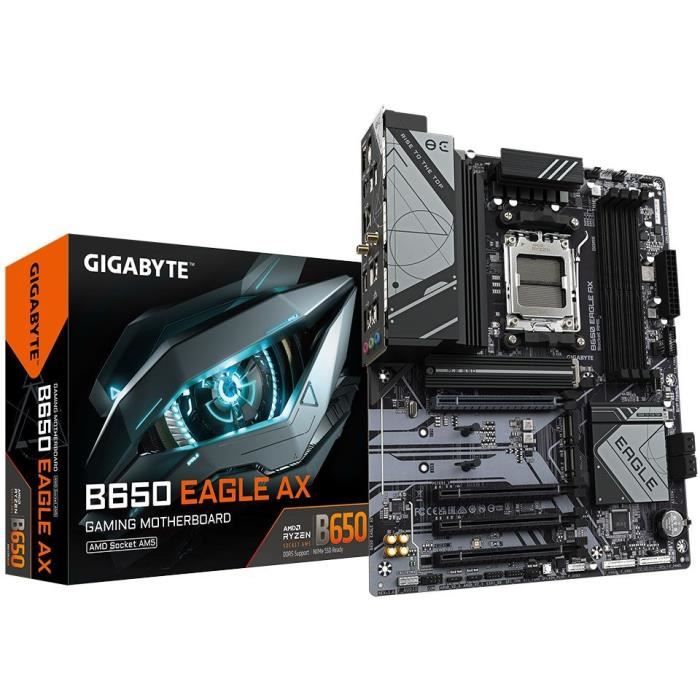 Gigabyte B650 EAGLE AX - Carte mère ATX Socket AM5 AMD B650 - 4x DDR5 - M.2 PCIe 5.0 - USB 3.1 - PCI-Express 4.0 16x - Wi-Fi 6 Reconditionné - Gigabyte reconditionné disponible sur Cdiscount Seconde Vie