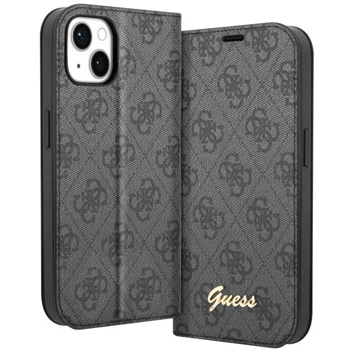 Étui Luxe pour iPhone 14 Plus Porte cartes Design Élégant Motif 4G Guess